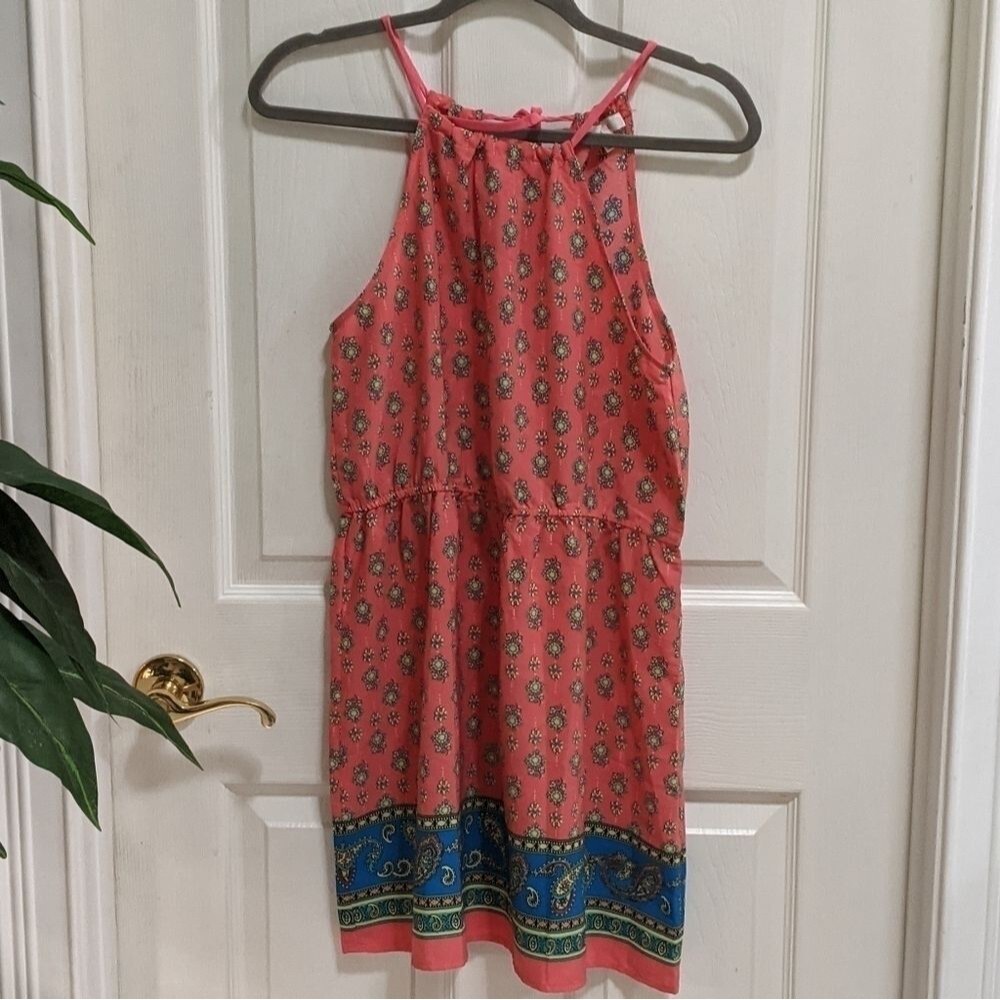 Mine Floral Halter Mini Dress Size Small - Picture 4 of 11